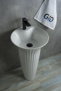 Раковина Gid Nb132 81113 накладная белая 41x41x84